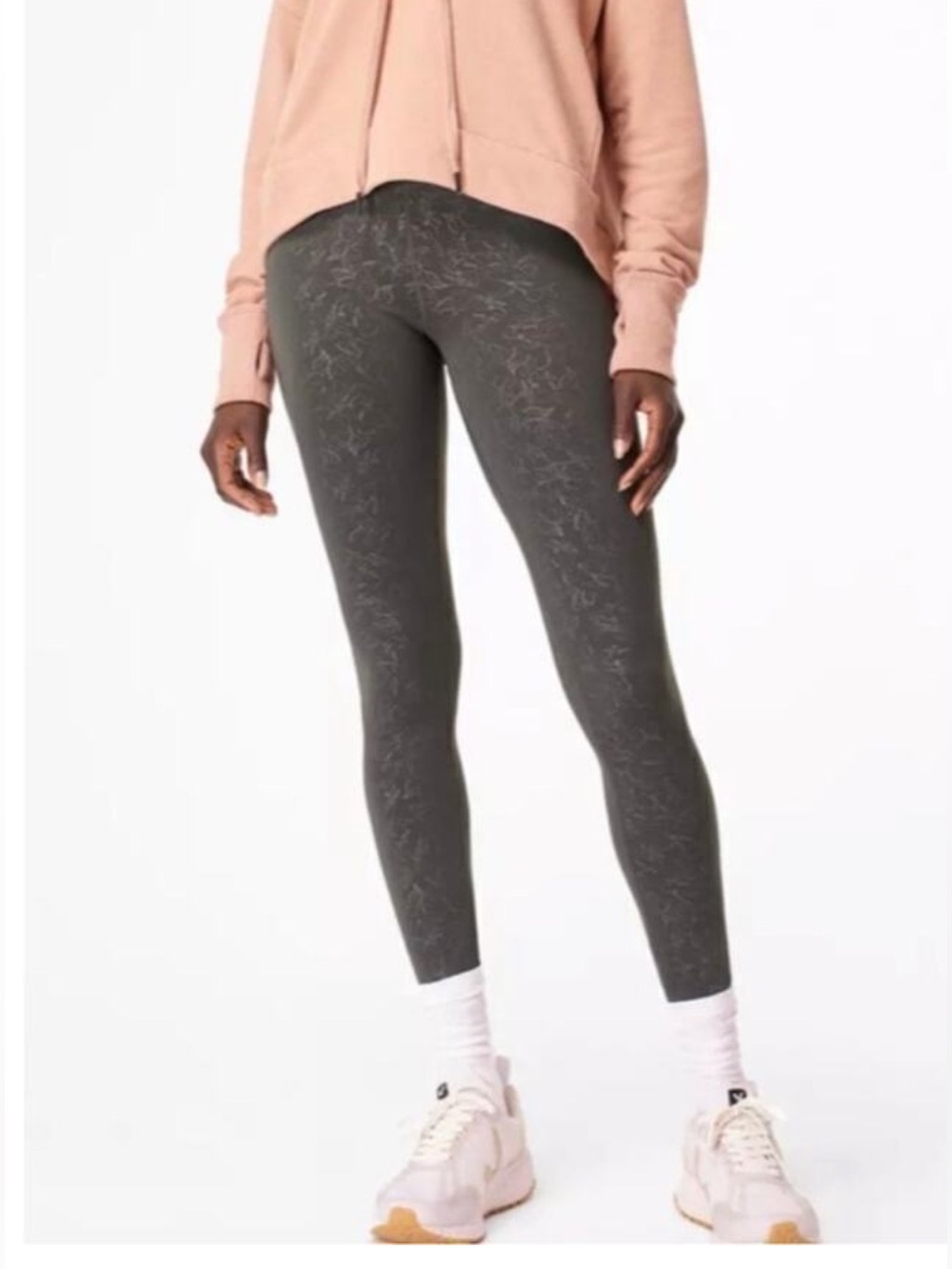 NWT Sweaty Betty  All Day 7/8 Leggings slate gray floral Sz S